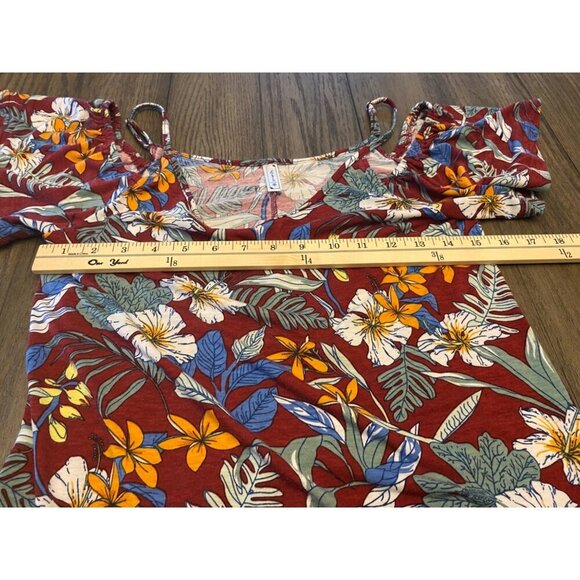 Fashion Collection Floral Print Summer Dress Short Sleeve Spaghetti Straps Small - Picture 8 of 10